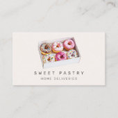 Watercolor pastry bakery donuts delivery Qr Logo Visitekaartje (Voorkant)