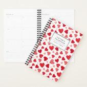 Watercolor Patchwork Red Hearts Pattern Planner (Display)