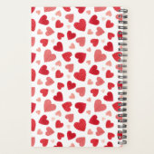 Watercolor Patchwork Red Hearts Pattern Planner (Achterkant)