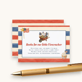 Watercolor Patriottische Vuurwerk Boeken voor Baby Informatiekaartje