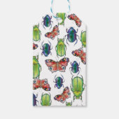 Watercolor pattern of beetles and butterflies cadeaulabel (Voorkant)
