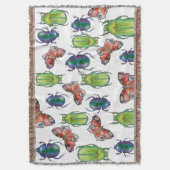 Watercolor pattern of beetles and butterflies deken (Voorkant Verticaal)