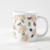 Watercolor pattern of beetles and butterflies grote koffiekop (Rechts)