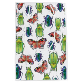 Watercolor pattern of beetles and butterflies medium cadeauzakje