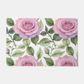 Watercolor Pattern Of Pink And Lavender Roses Deurmat (Voorkant)
