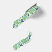 Watercolor Pauw Kerstmis Grosgrain Lint (Achterkant)