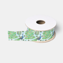 Watercolor Pauw Kerstmis Grosgrain Lint