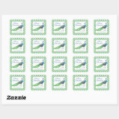 Watercolor Pauw Kerstmis Vierkante Sticker (Vel)