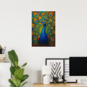 Watercolor Pauw Poster (Thuiskantoor)