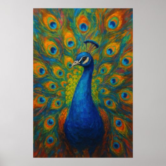 Watercolor Pauw Poster (Voorkant)