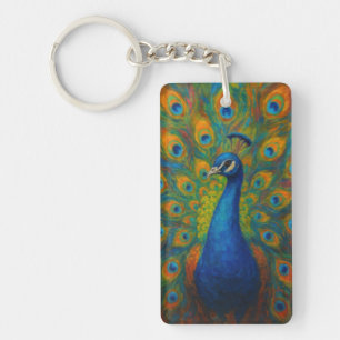Watercolor Pauw Sleutelhanger
