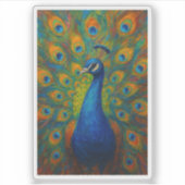Watercolor Pauw Sticker (Voorkant)