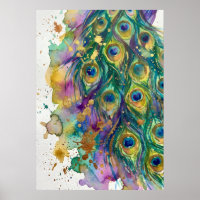 Watercolor Pauwveer Kunstwerk