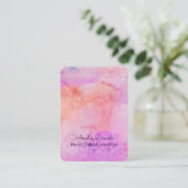 Watercolor Peach Pink Earring Display Visitekaartje (Staand voorkant)