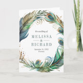 Watercolor Peacock Floral Feather QR Code Wedding (Voorkant)