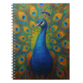 Watercolor Peacock Notitieboek (Voorkant)