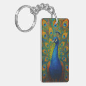 Watercolor Peacock Sleutelhanger (Voorkant Links)