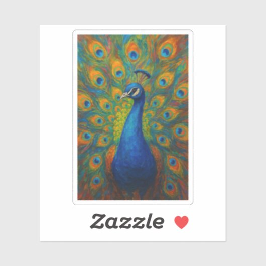 Watercolor Peacock Sticker (Vel)