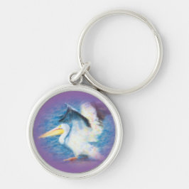 watercolor pelican 26 keychain