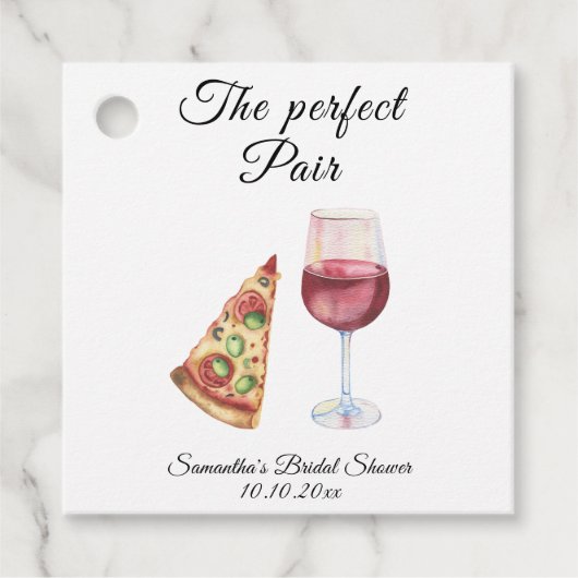 Watercolor Perfect Pair Bruiloft Feest Bedankjes Labels (Voorkant)