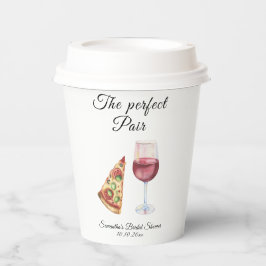 Watercolor Perfect Pair Bruiloft Feest Papieren Bekers