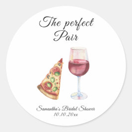 Watercolor Perfect Pair Bruiloftsfeest Ronde Sticker