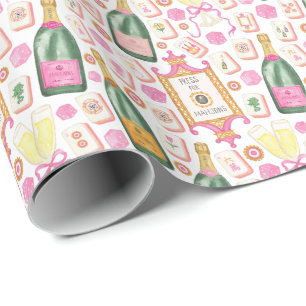 Watercolor Pers voor Mahjong Champagnfeest Cadeaupapier