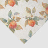 Watercolor Persimmon Fruit and Flowers Tissuepapier (Detail)