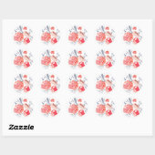 Watercolor Perzik Bloem Sticker (Vel)
