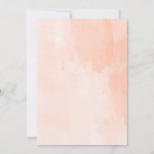 Watercolor perzik roze bloemige lente bruiloft kaart (Achterkant)