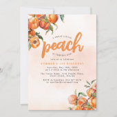 Watercolor Perzik Verjaardagsuitnodiging Kaart (Voorkant)