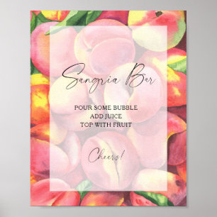 Watercolor perziken modern - sangria bar poster