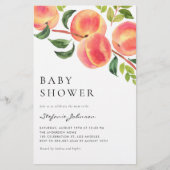 Watercolor Perziken Zomer Baby Shower Uitnodiging (Voorkant)