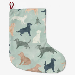 Watercolor Pet Silhouette Christmas Stocking Grote Kerstsok