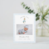 Watercolor Peter Rabbit Boy Birth Announcement Briefkaart (Staand voorkant)
