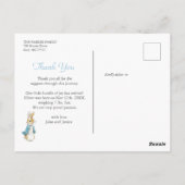 Watercolor Peter Rabbit Boy Birth Announcement Briefkaart (Achterkant)