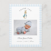 Watercolor Peter Rabbit Boy Birth Announcement Briefkaart (Voorkant)