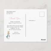 Watercolor Peter Rabbit Girl Birth Announcement Briefkaart (Achterkant)