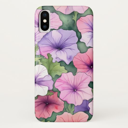 Watercolor petunia flowers Case-Mate iPhone case (Achterkant)
