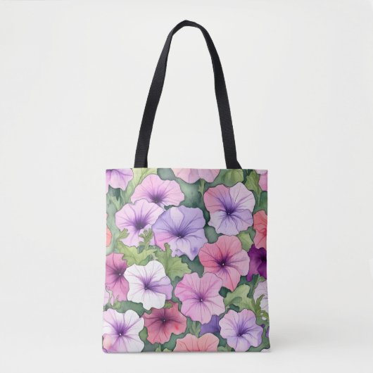Watercolor petunia flowers tote bag (Voorkant)