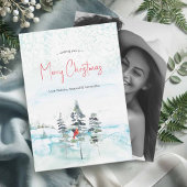 Watercolor Photo Christmas Cards Feestdagenkaart