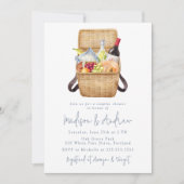 Watercolor Picknickmand Koppel Bruidsdouche Kaart (Voorkant)