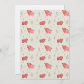 Watercolor Pigs And Flowers Seamless Pattern Kaart (Voorkant / Achterkant)
