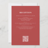 Watercolor Pine Bow Christmas QR Code Wedding Kaart (Achterkant)