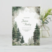 Watercolor Pine Forest Gold Dust Rustic Modern Kaart (Staand voorkant)