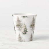 Watercolor Pine Forest Latte Mug Latte Mok (Voorkant)
