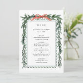 Watercolor Pine Garland Wedding Menu (Staand voorkant)
