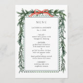 Watercolor Pine Garland Wedding Menu (Voorkant)