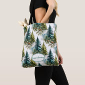 Watercolor Pine Pattern Elegant Winter Tote Bag (Dichtbij)
