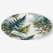 Watercolor Pine Pattern Winter Bridal Shower Papieren Bordje (Gekanteld)